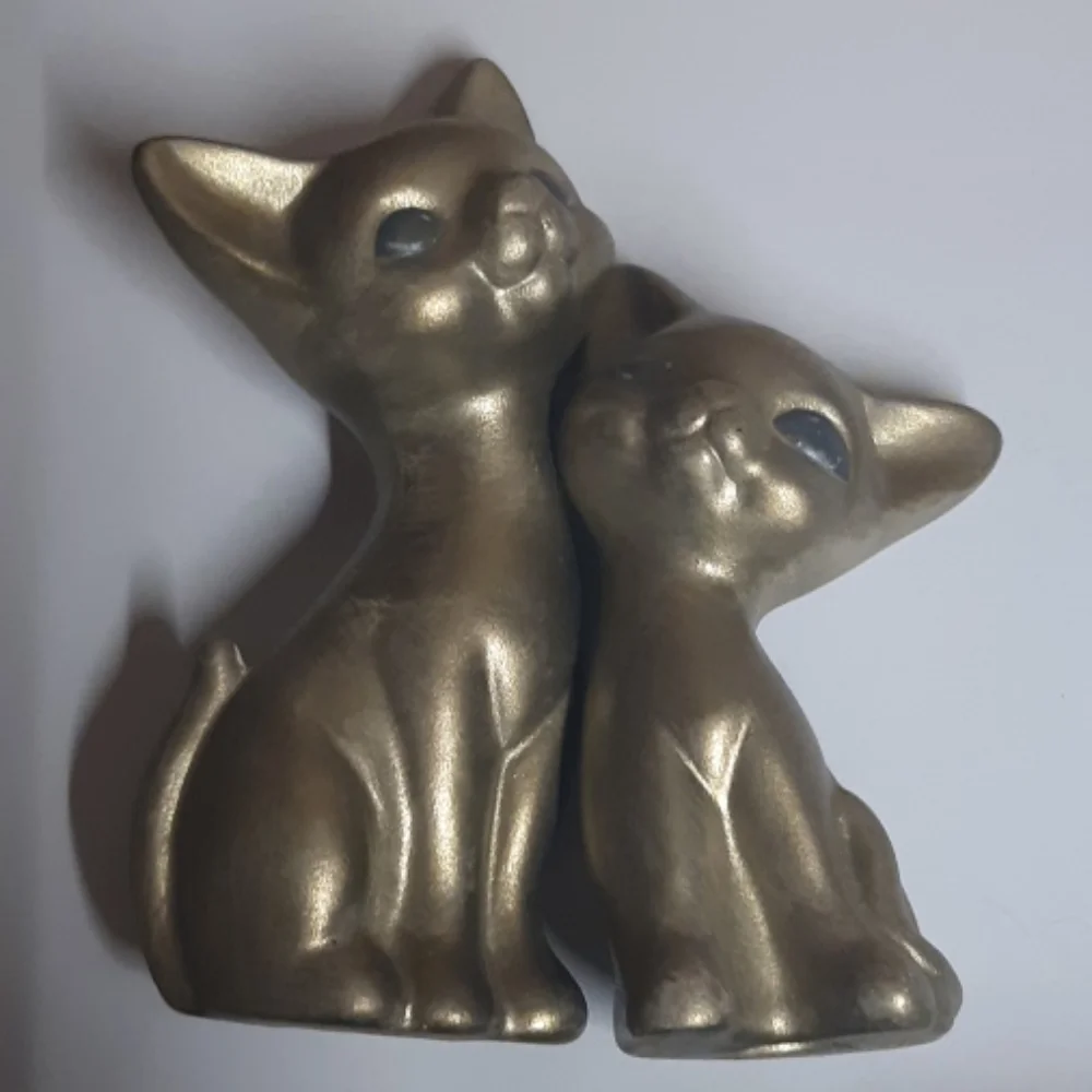 Cat Set Ceramic Vintage Blue Eyes Kicknacks Small Kitty